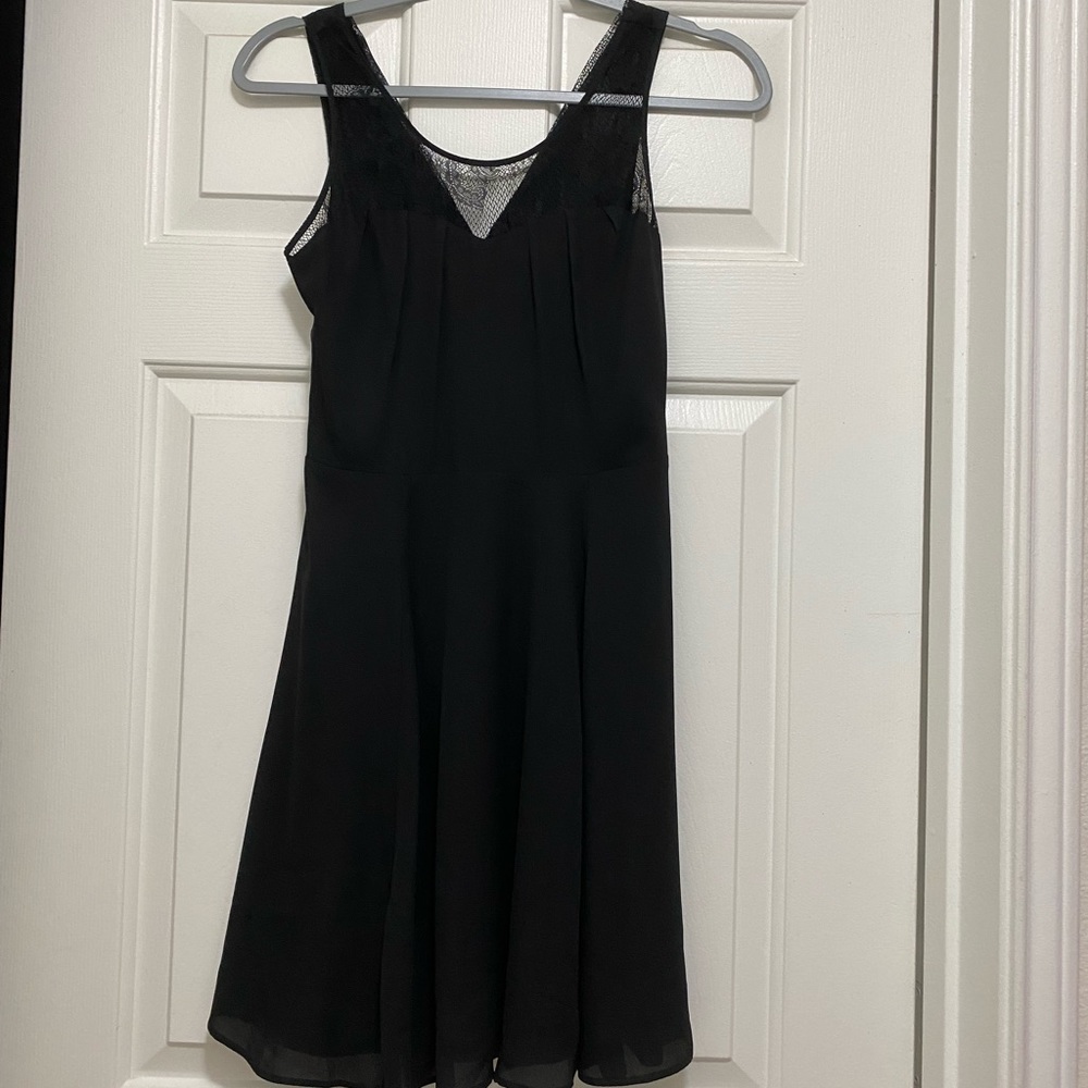 Express Black Lace Paneled Dress